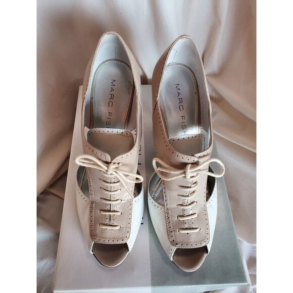 Marc Fisher Lace Up Stilettos Heels Womens Sz 8 Shoes Mfardenly - Picture 3 of 7